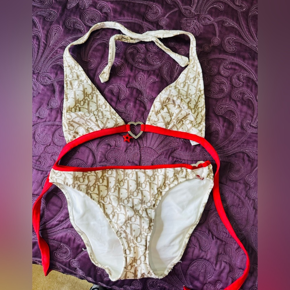 Dior Trotter Monogram Bikini with Red Trim - Picture 8 of 9